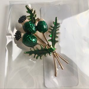 Green Thistle Brooch